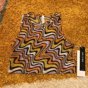 NWT Adam Selman Retro Mesh Crop Top size Medium